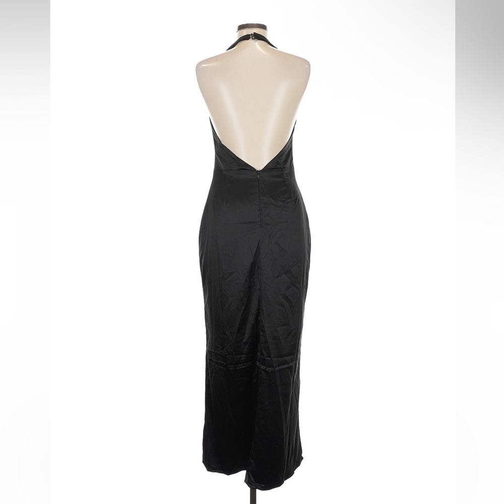 12th Tribe Pia Black & White Satin Rosette Halter Dress - Size M - Picture 7 of 11
